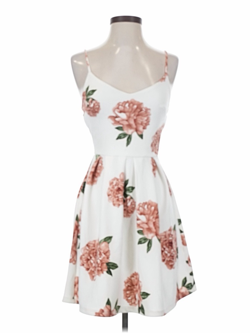 Monteau White Sundress with Pink Floral Accents